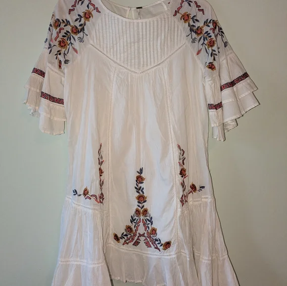 White Embroidered Dress - Free People - Picture 2 of 4